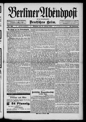 Berliner Abendpost vom 27.01.1892