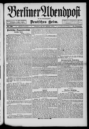 Berliner Abendpost vom 16.02.1892