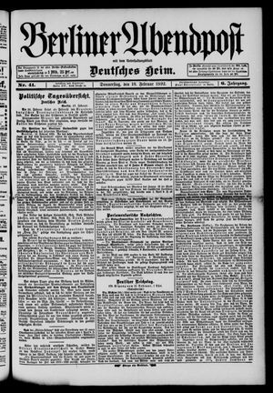Berliner Abendpost vom 18.02.1892