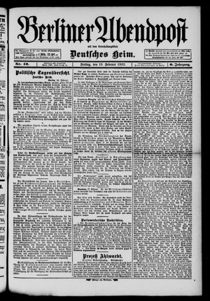 Berliner Abendpost on Feb 19, 1892