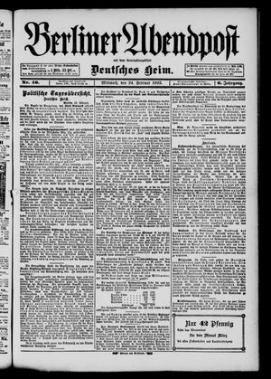 Berliner Abendpost on Feb 24, 1892