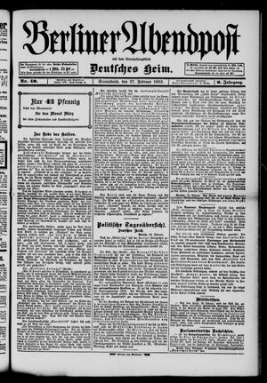 Berliner Abendpost on Feb 27, 1892
