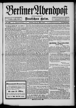 Berliner Abendpost on Mar 15, 1892