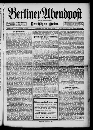 Berliner Abendpost vom 24.03.1892