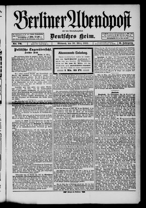 Berliner Abendpost on Mar 30, 1892