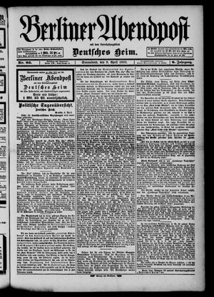 Berliner Abendpost vom 09.04.1892