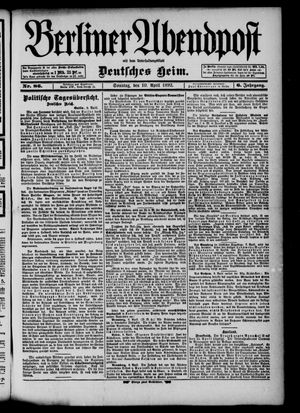 Berliner Abendpost vom 10.04.1892