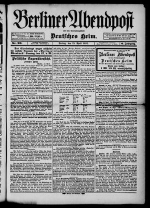 Berliner Abendpost vom 15.04.1892