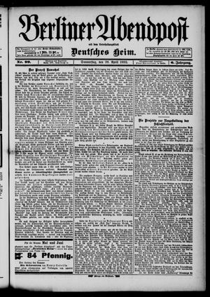 Berliner Abendpost vom 28.04.1892