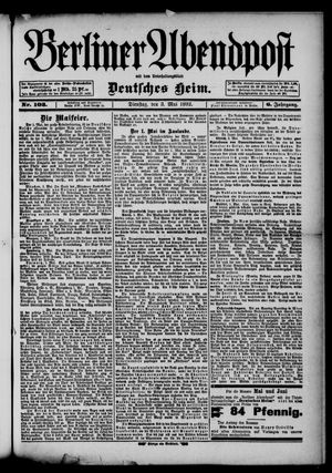 Berliner Abendpost vom 03.05.1892