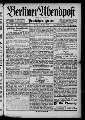 Berliner Abendpost on May 6, 1892