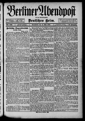 Berliner Abendpost vom 14.05.1892