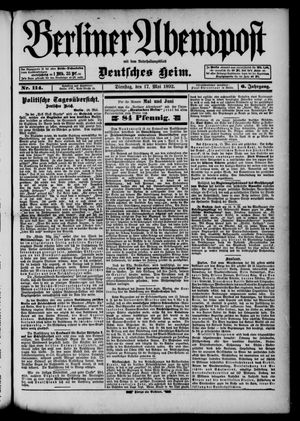 Berliner Abendpost vom 17.05.1892