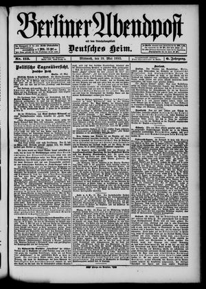 Berliner Abendpost vom 18.05.1892