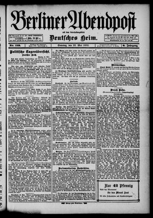 Berliner Abendpost vom 22.05.1892
