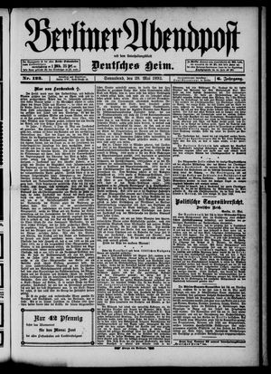 Berliner Abendpost vom 28.05.1892
