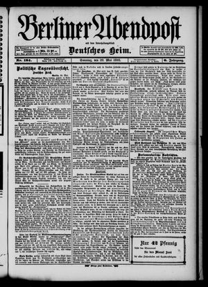 Berliner Abendpost vom 29.05.1892