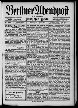 Berliner Abendpost vom 01.06.1892