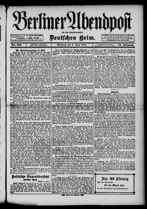 Berliner Abendpost on Jun 8, 1892