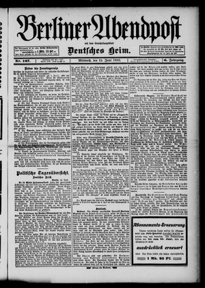 Berliner Abendpost vom 15.06.1892