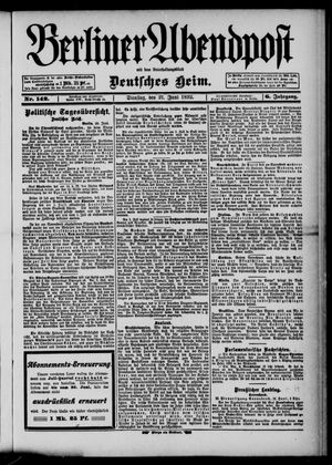 Berliner Abendpost on Jun 21, 1892