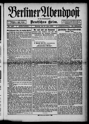Berliner Abendpost vom 26.06.1892