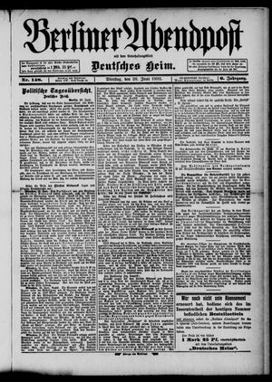 Berliner Abendpost vom 28.06.1892