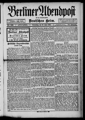 Berliner Abendpost vom 30.06.1892