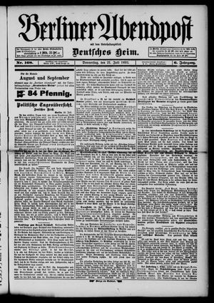 Berliner Abendpost on Jul 21, 1892