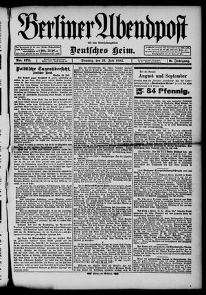 Berliner Abendpost vom 24.07.1892