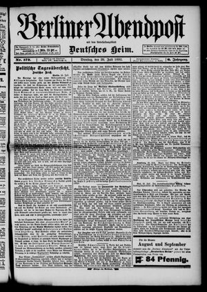 Berliner Abendpost on Jul 26, 1892