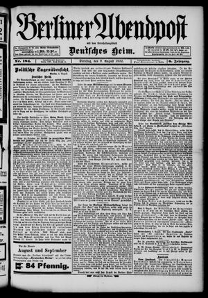 Berliner Abendpost vom 09.08.1892