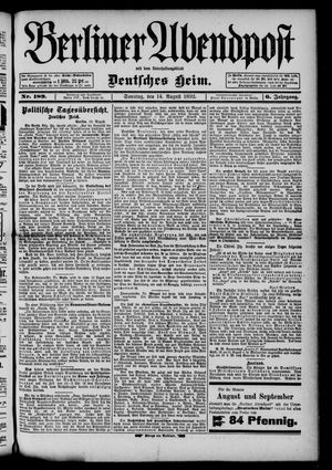 Berliner Abendpost vom 14.08.1892
