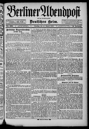 Berliner Abendpost vom 16.08.1892
