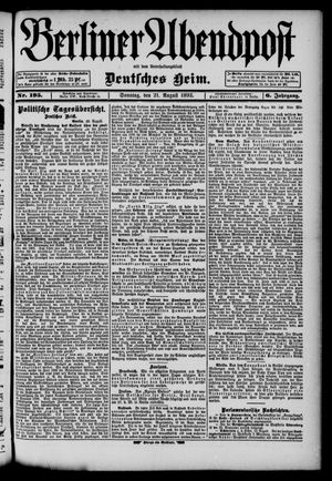 Berliner Abendpost vom 21.08.1892