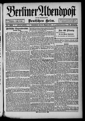 Berliner Abendpost vom 27.08.1892