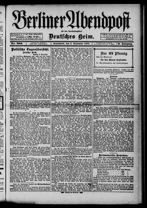Berliner Abendpost on Sep 3, 1892