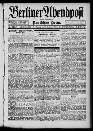 Berliner Abendpost vom 20.09.1892