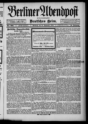 Berliner Abendpost vom 21.09.1892