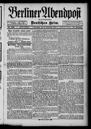 Berliner Abendpost vom 22.09.1892