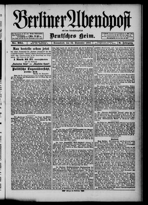 Berliner Abendpost on Sep 24, 1892