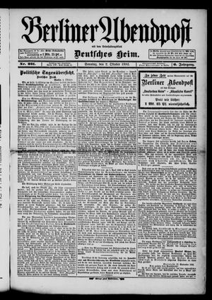 Berliner Abendpost vom 02.10.1892