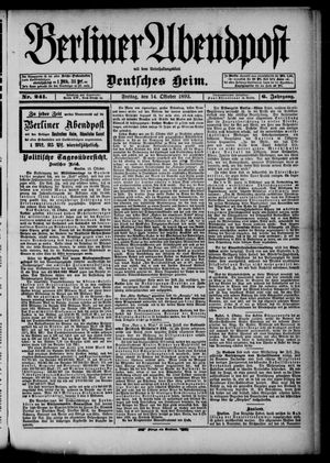 Berliner Abendpost vom 14.10.1892
