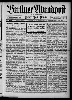 Berliner Abendpost vom 15.10.1892