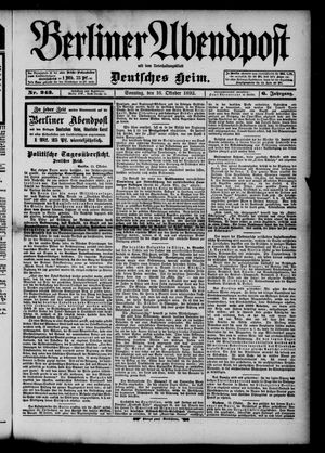 Berliner Abendpost vom 16.10.1892