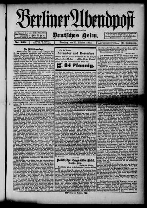 Berliner Abendpost vom 25.10.1892