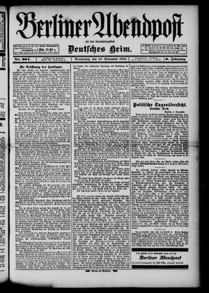 Berliner Abendpost vom 10.11.1892