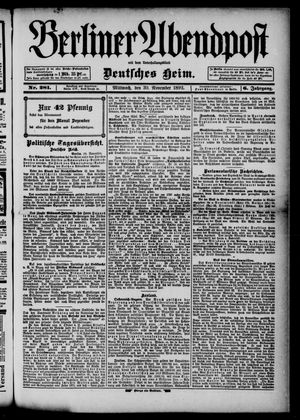 Berliner Abendpost vom 30.11.1892