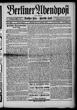 Berliner Abendpost vom 21.12.1892