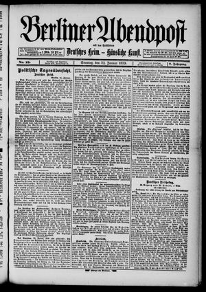 Berliner Abendpost vom 22.01.1893